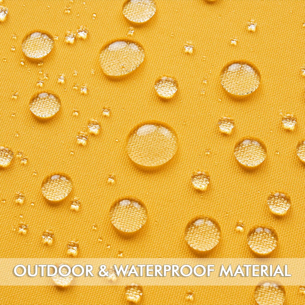 Outdoor Waterproof Pillow Covers 16x16 Yellow Pack of 2