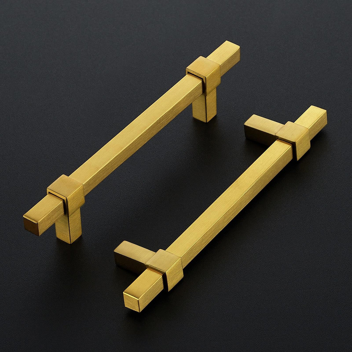 5 Pack Gold Cabinet Handles, 5" Hole Center Kitchen Drawer Pulls