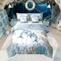 Dolphin Bed In A Bag 7 Piece Teal Blue Sea Coastal Comforter
