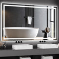 60x36 LED Bathroom Mirror with Lights, Dimmable, Anti-Fog, Backlit + Front Lit, and 3X Magnification Mirror, Smart