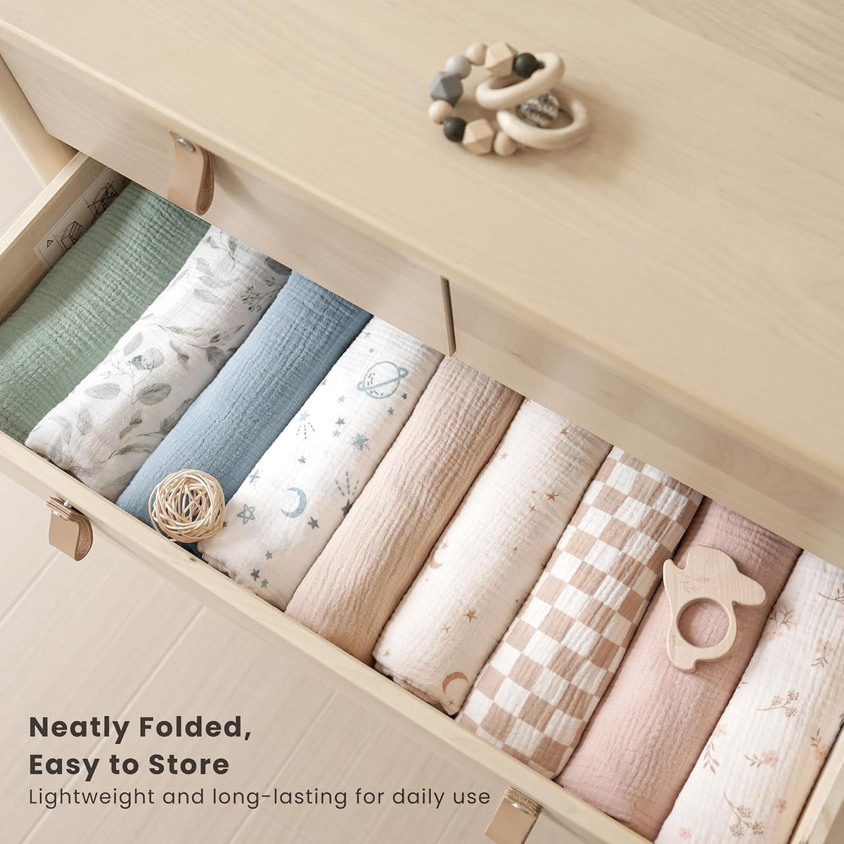 Pack Muslin Baby Swaddle Blankets, 47 x 47 in Receiving Blankets