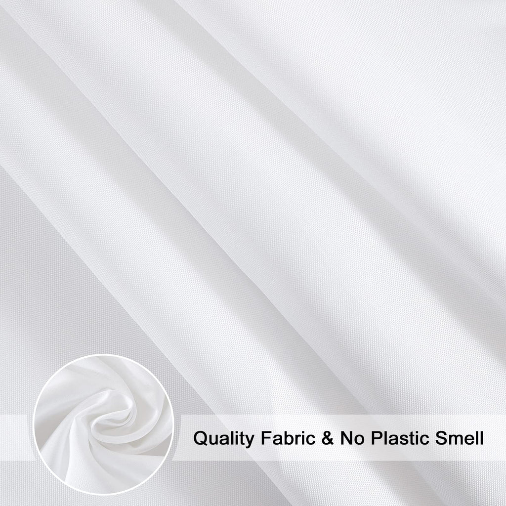 Shower Curtain Liner 72 x 80 inches Long, Water-Repellent Weighted Bottom Solid White Fabric Shower Curtain