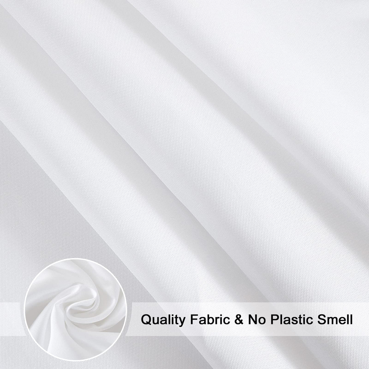 Shower Curtain Liner 72 x 80 inches Long, Water-Repellent Weighted Bottom Solid White Fabric Shower Curtain