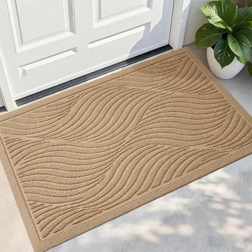 Front Door Mat Outside Entrance, Absorbent and Dirt Resistant Welcome Mat Indoor Outdoor, Non-Slip Backing Entry Mat