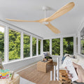 72" White Ceiling Fan with Remote, No Light