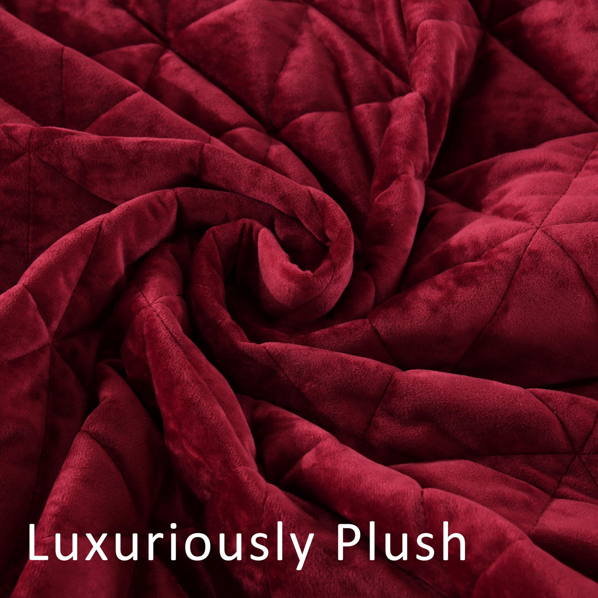 Burgundy Velvet Quilt, Comforter Set Wine Red Bedding Set (118"*118") with 2
