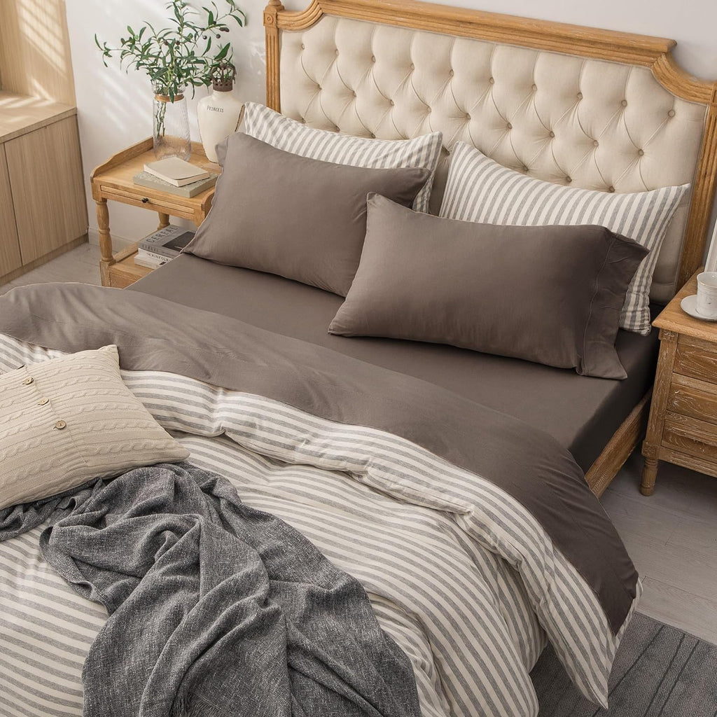 Jersey Knit Sheet Set Solid Brown King