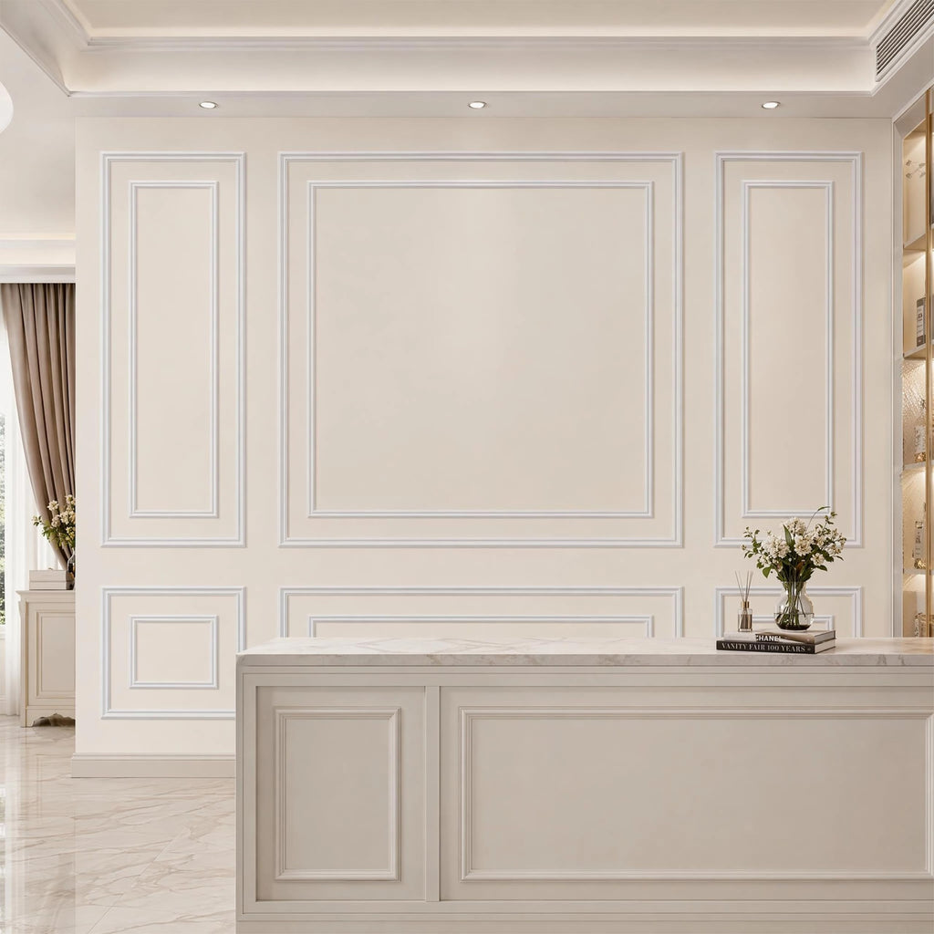 6 Set Peel and Stick Wall Molding Kit,Pre-Cut Bilinear Frame Panels