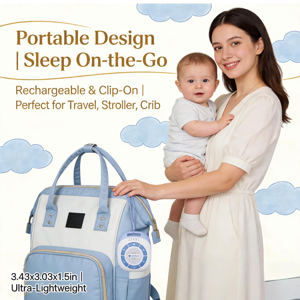 Mom's Real Heartbeat Soother Sound Sleep Machine for Newborn