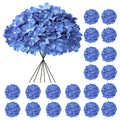 Hydrangea Artificial Flowers, 20 Pcs Royal Blue Hydrangea Artificial Flowers Bulk, Faux Hydrangea Flowers for