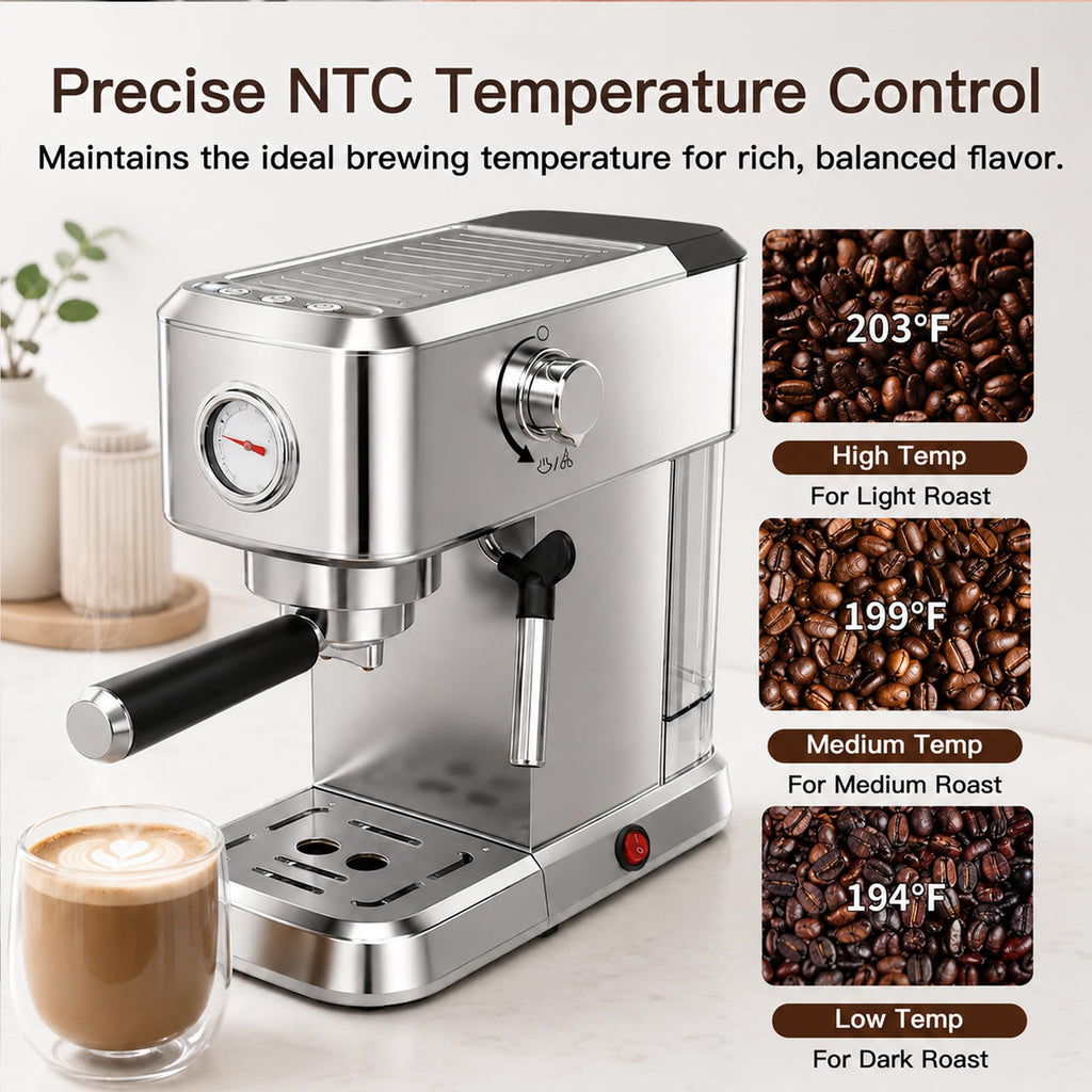 Espresso Machine, 20-Bar Pump Espresso Maker with Milk Frother