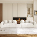 177" Oversized Curved Sectional Sofa, Chenille Cloud Couch, Beige
