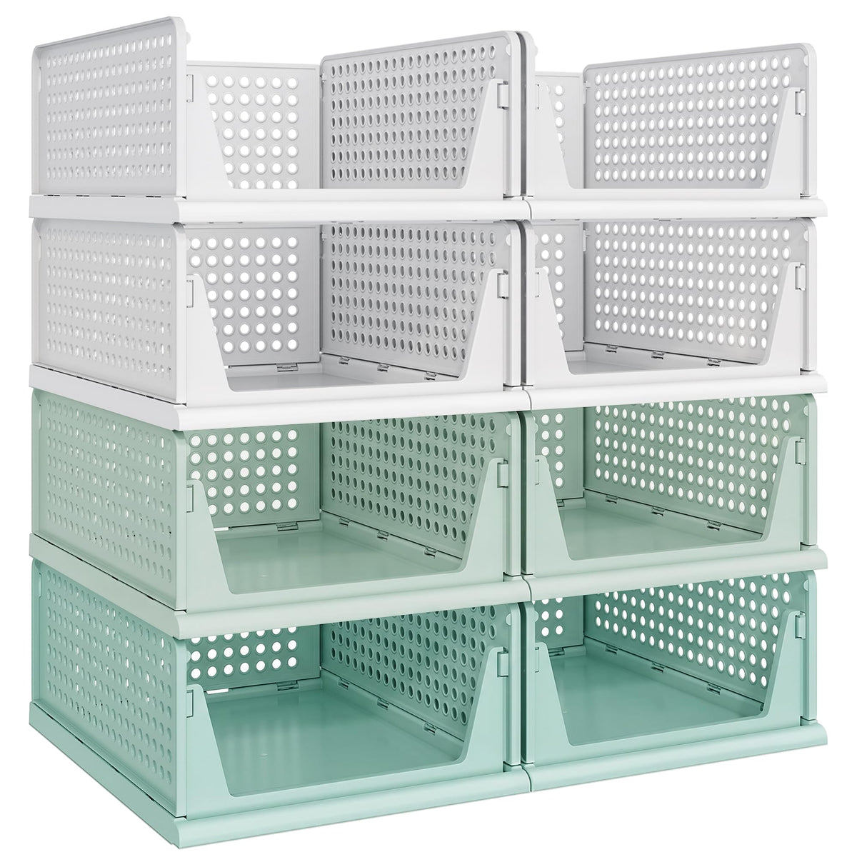Green Boy Closet Organizers and Storage Stackable Plastic Drawer Basket for Clothing Stackable Storage Bins Shelf