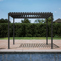 80S Louvered Pergola 10' x 10', Modern Style with Adjustable Louvers Roof, Garden, Easy Assembly, Durable, Charcoal