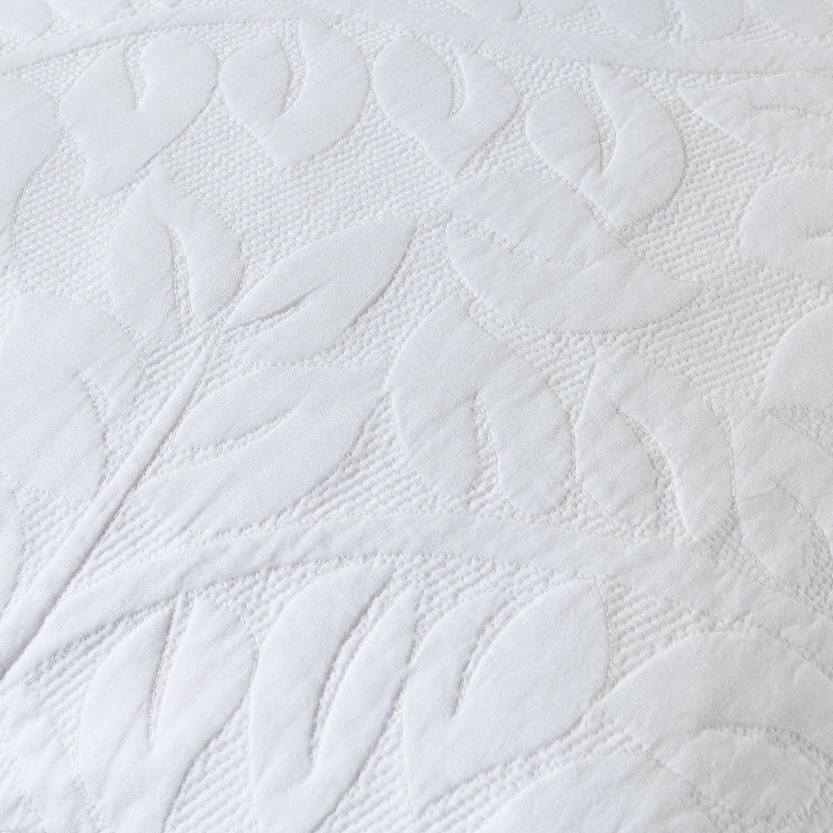 2 Pcs Cotton Quilted Pillow Shams Euro Shams 26"x26" (Euro, White)