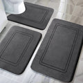 Memory Foam Bath Mat Set, Non Slip Bath Mats , Super Soft and Water Absorbent Bath Rug Set, Machine Washable U Shape