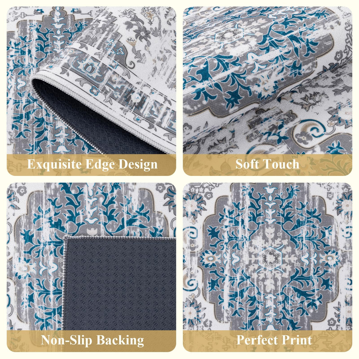 Kitchen Rugs Set 3 Piece, Non Slip Washable Kitchen Mats for Floor