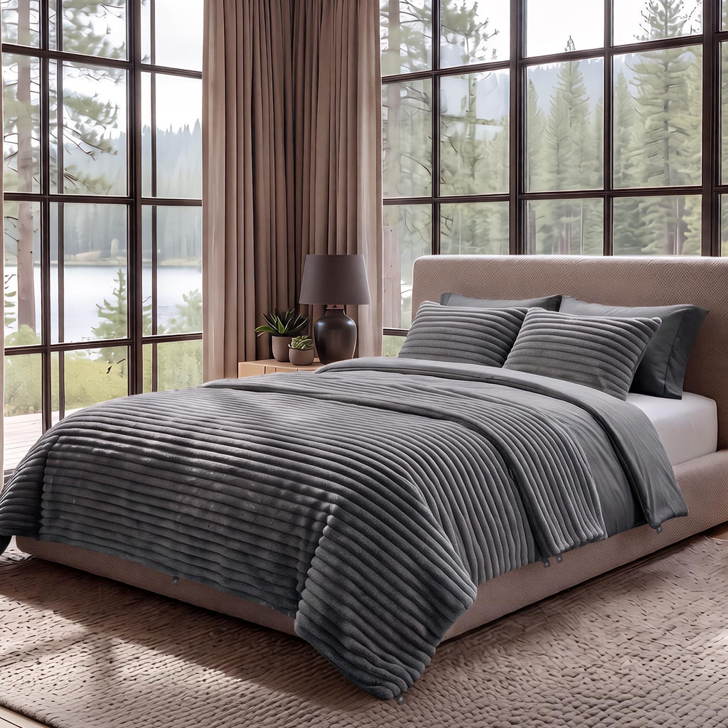 Comforter Set, 2-in-1 with Detachable Flannel Blanket