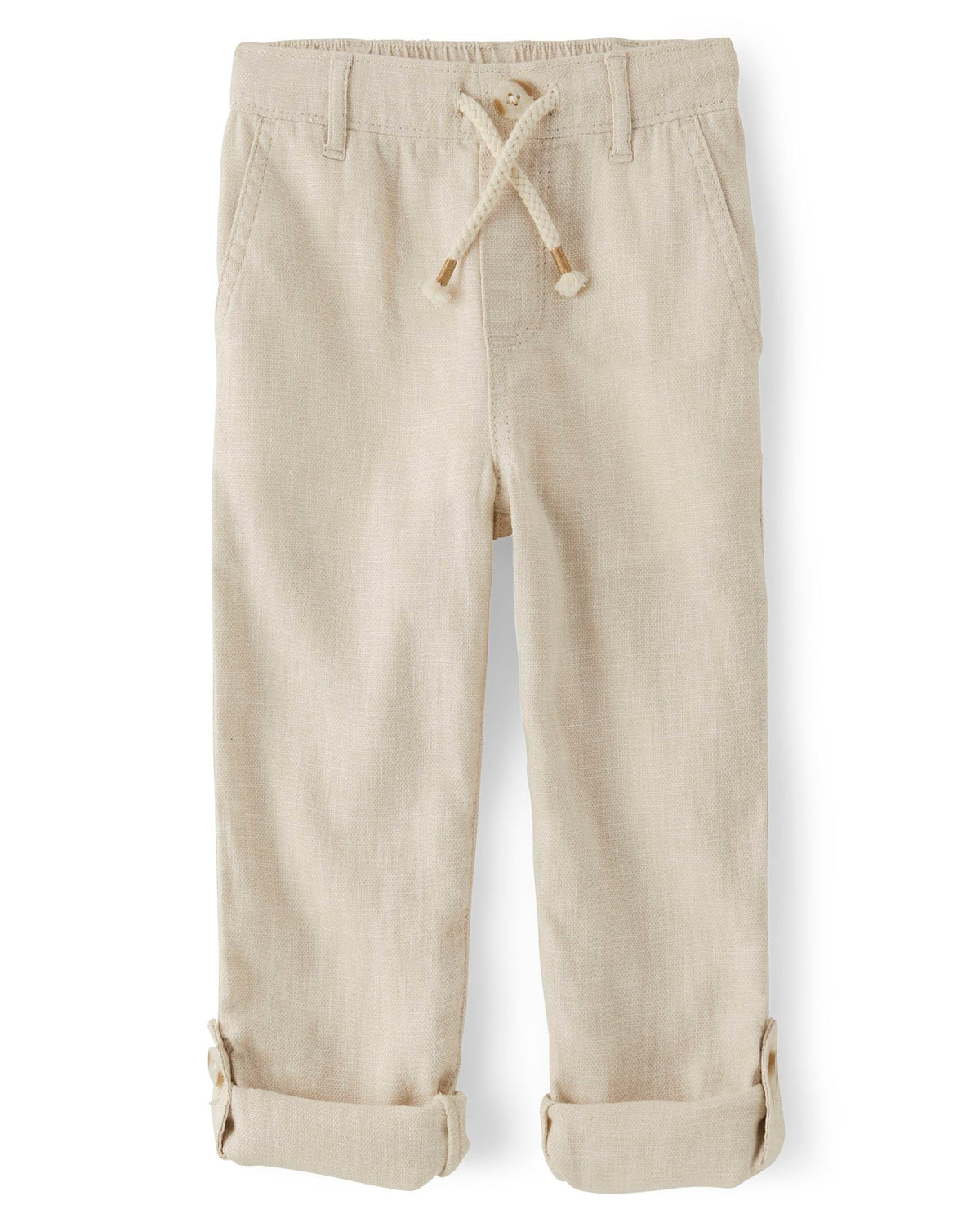 And Toddler Drawstring Linen Pants,Bisquit