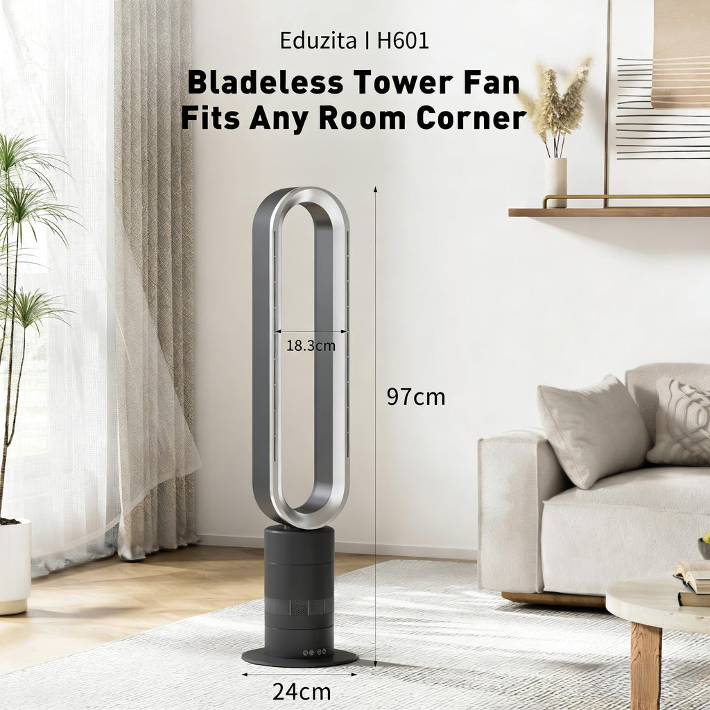 H601 Bladeless Tower Fan, Gray
