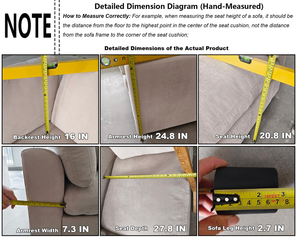 Oversized Modular Sectional Sofa Couch, Light Camel
