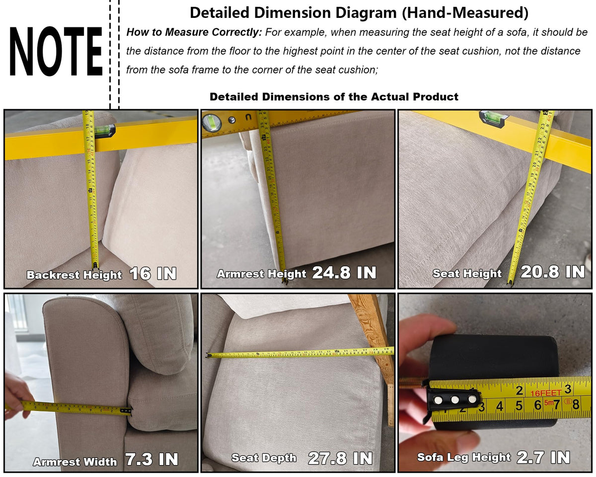 Oversized Modular Sectional Sofa Couch, Light Camel