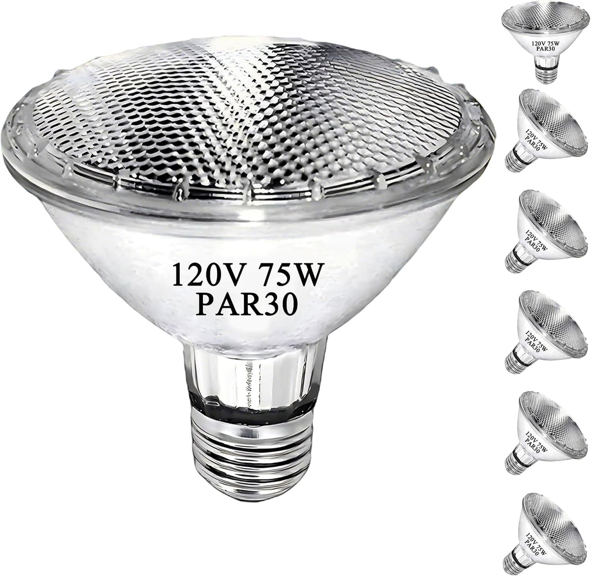 PAR30 Short Neck Halogen Flood Light Bulbs, 120V 75W PAR30 Light Bulb, Dimmable, High Output, E26 Medium Base, 2700K