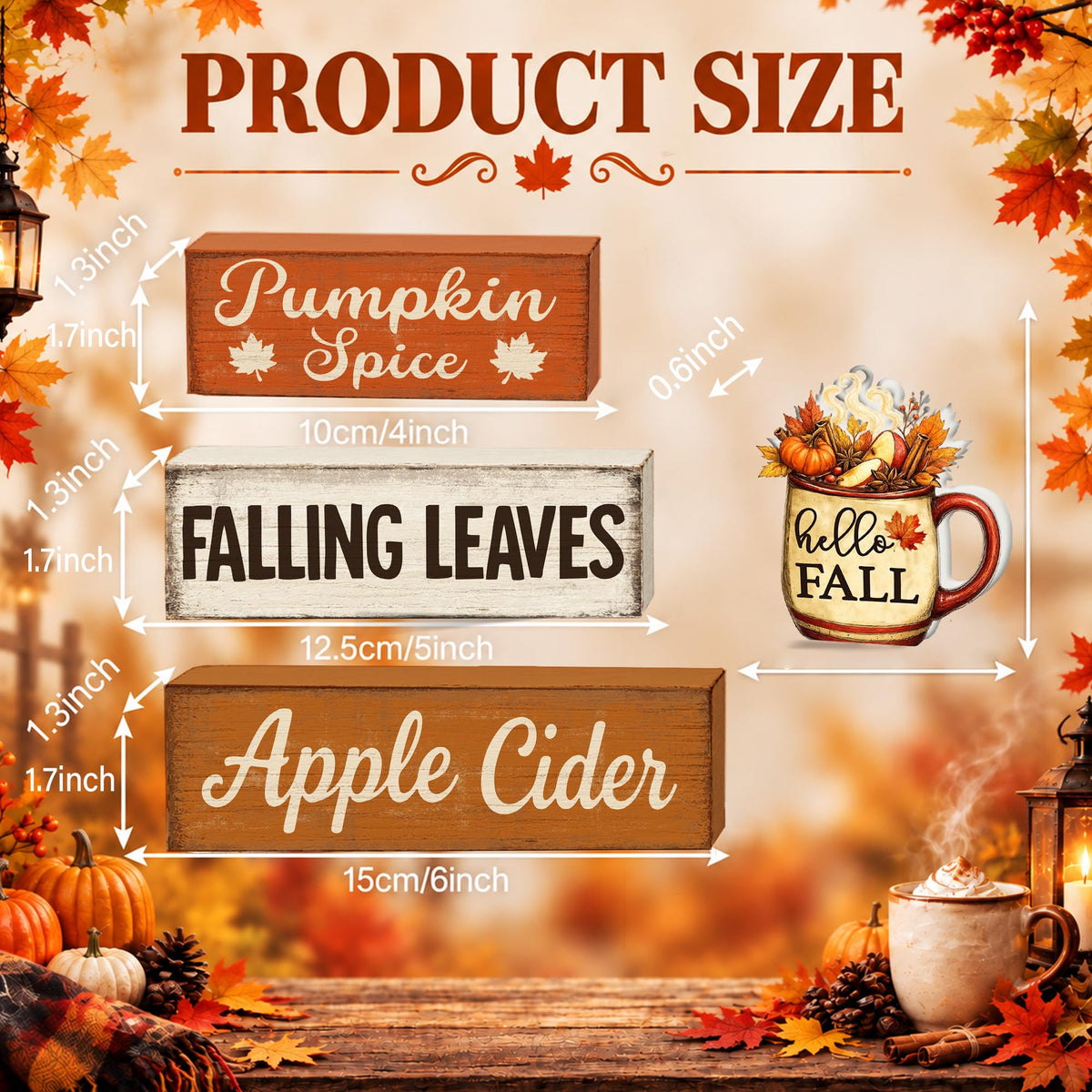 Fall Decorations, Thanksgiving Table Decor Maple Leaf Wooden Sign