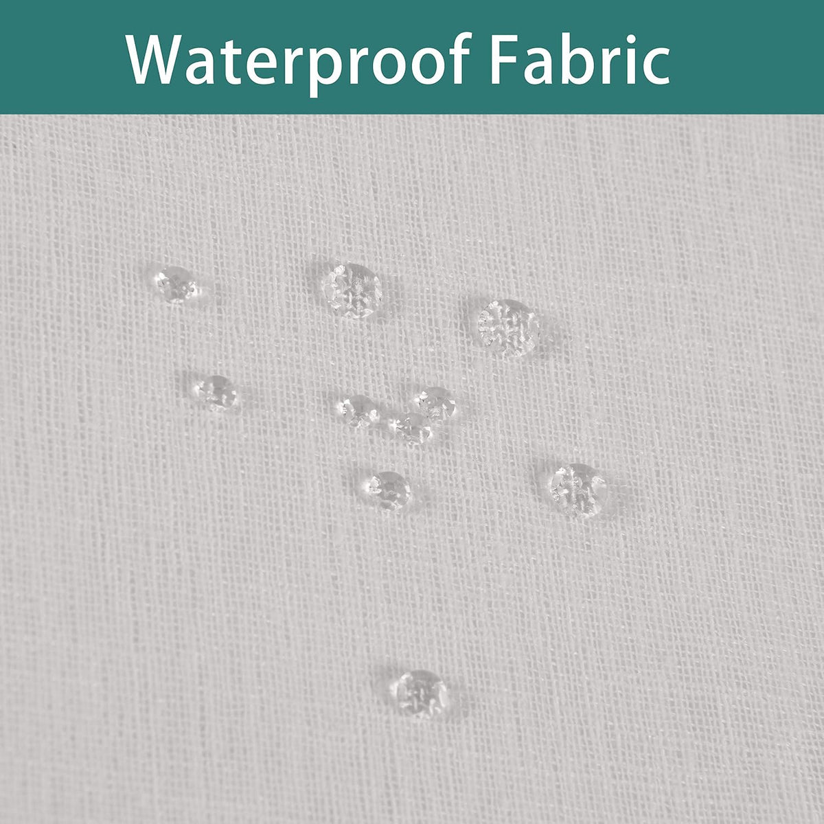 Burlap Linen Look Outdoor Curtain 2 Panels | Waterproof Sheer Curtains for Pergola, Porch, Cabana, Gazebo Grommet