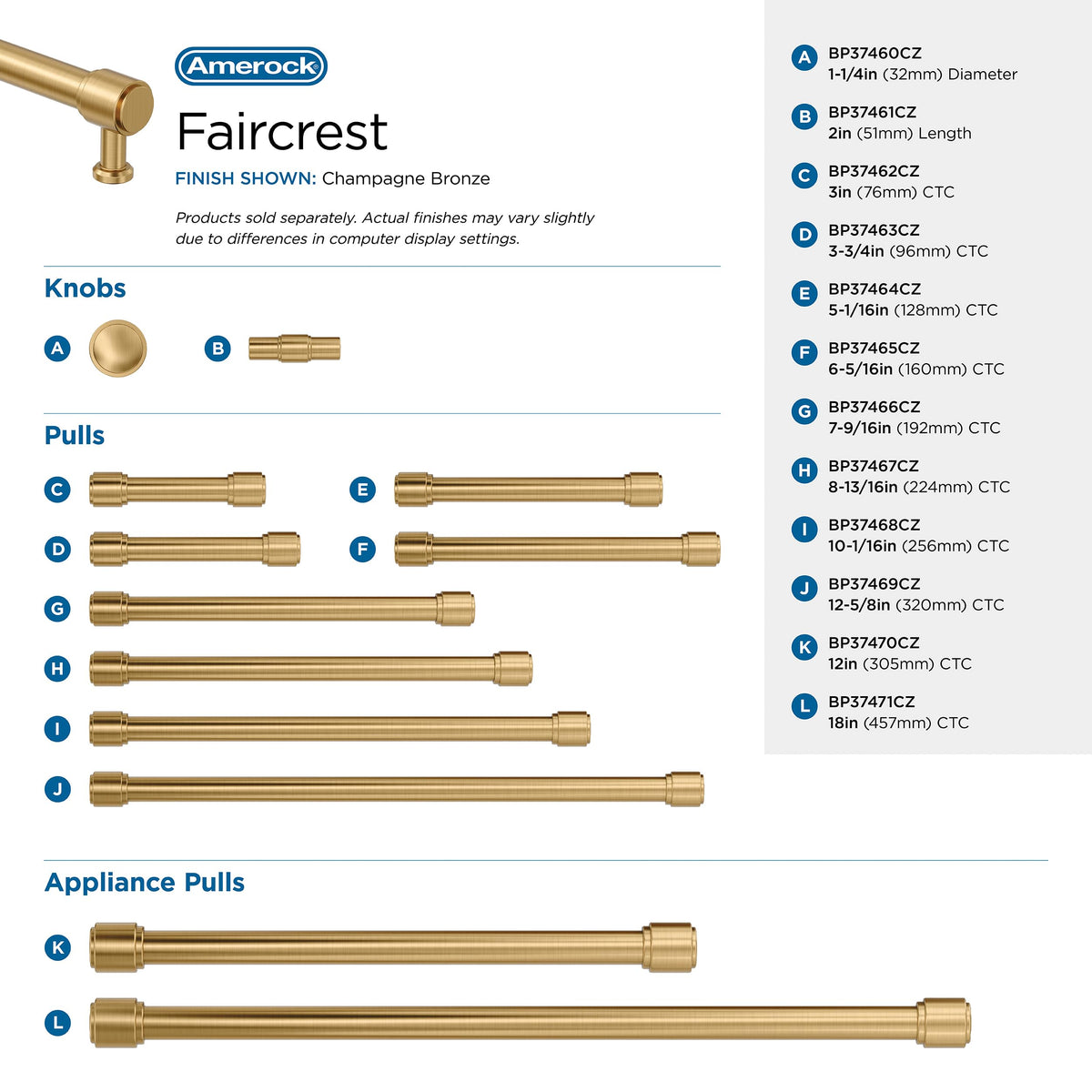 10-1/16" Faircrest Champagne Bronze Drawer Pull