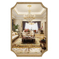 30"x40" Mirror for Wall, Full Scalloped Corners Rectangle Decorative Mirror, Metal Beaded Frame Accent Wall Decor