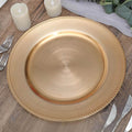 12 pcs 13" Gold Beaded Round Charger Plates for Tabletop Decor Holiday Wedding Catering Event Decoration