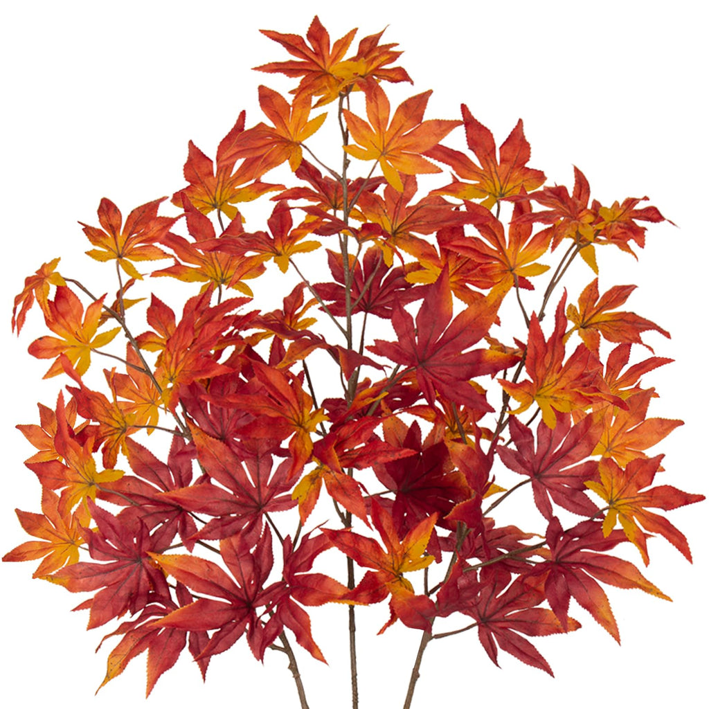 30 inch Artificial Maple Leaves Fake Maple Leaf Faux Fall Stem for Vase Fall Branches Floral Arrangement Autumn