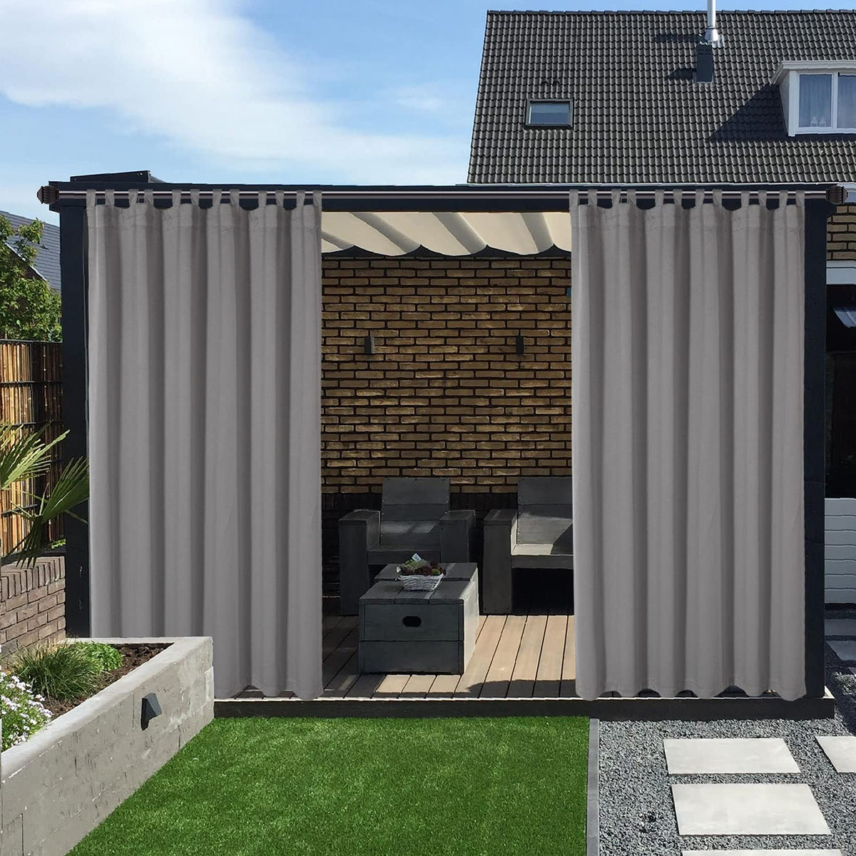 Waterproof Indoor/Outdoor Curtains Thermal Insulated