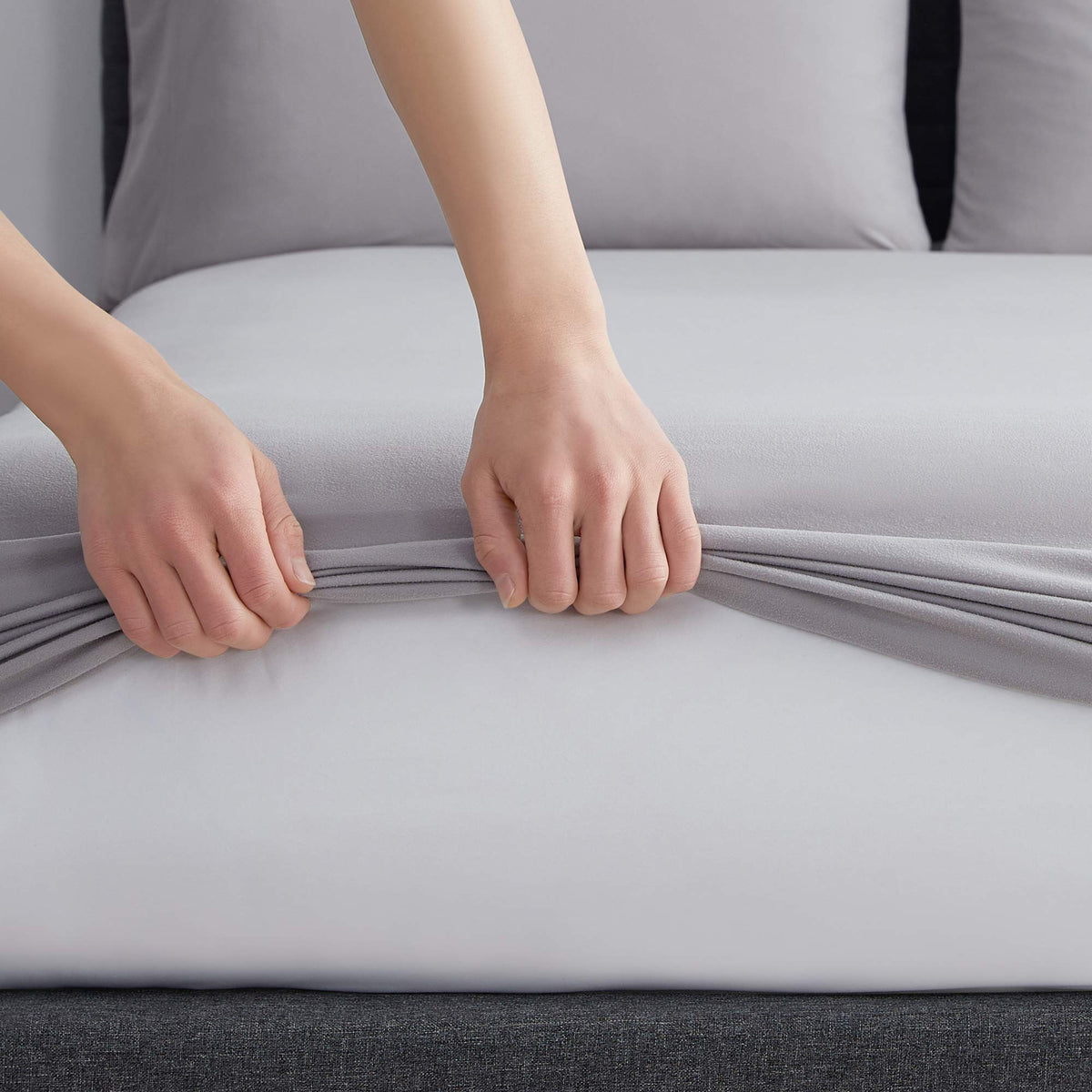 Jersey Knit Microfiber Bed Sheet Set - Premium Soft & Breathable Stretch Deep Pocket Knitted Jersey Sheet Set - Full