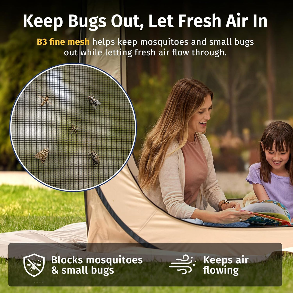 Pop up Screen Tent with Mosquito Netting, Portable Screen House Canopy Shelter