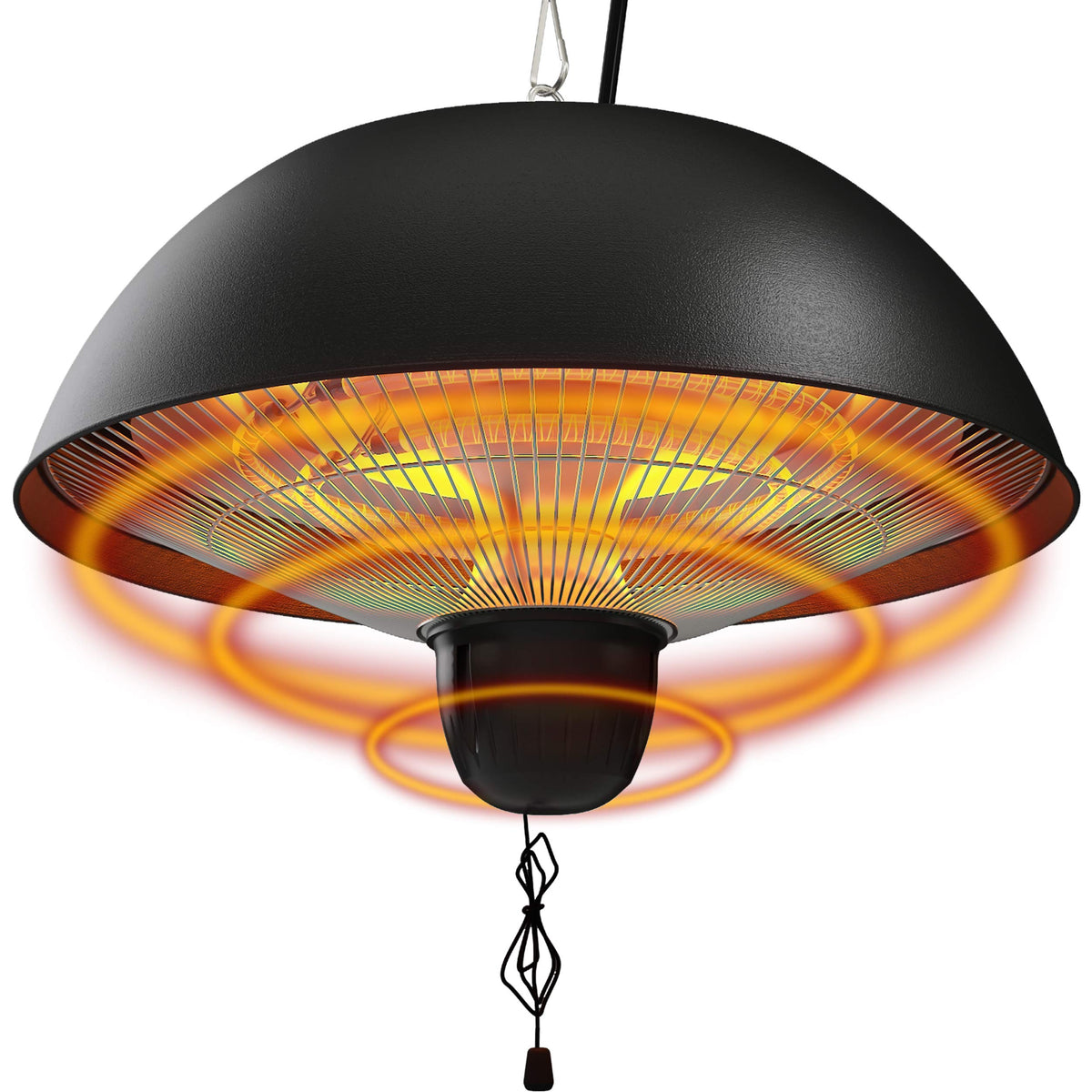 Hanging Patio Heater, Outdoor/Indoor Electric Infrared, Ceiling Heater with 3 Adjustable Modes 600W/900W/1500W.