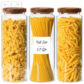 Glass Pasta Storage Containers with Acacia Wood Lids 1.7Qt 3Pack