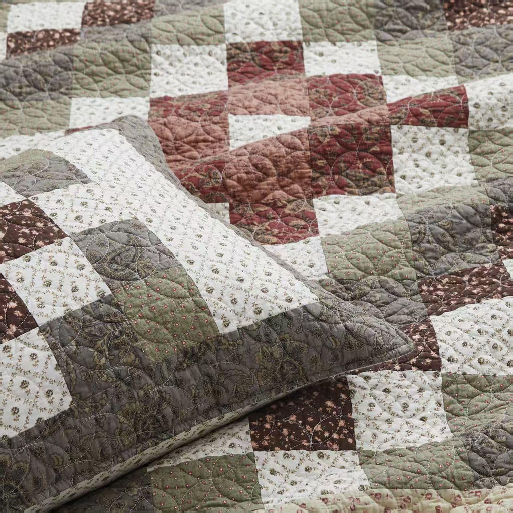 Quilt Set, Vintage Patchwork 118"x102"