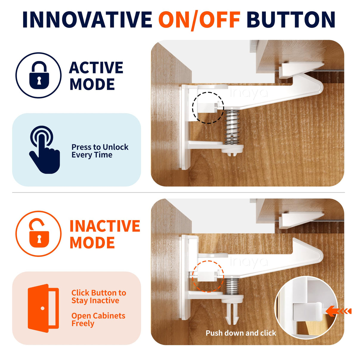 Cabinet Locks (Pro Extended - 16 Pack) - Cabinet Locks Baby Proofing