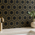 Natural Black Marble 3 Inch Hexagon Mosaic Tile, Polished, 5 Sheets