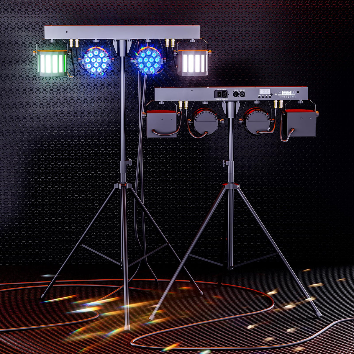 5 in 1 DJ Lights with Stand Combination Party Light Dj Disco Lights Stage Lighting for Parties 3/6/15CH with Sound