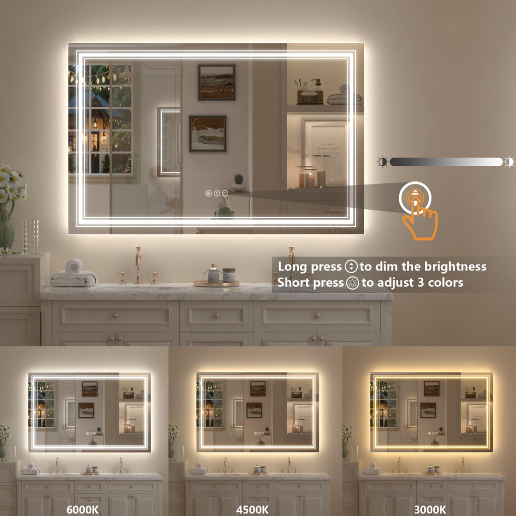 55x30 LED Bathroom Mirror for Wall