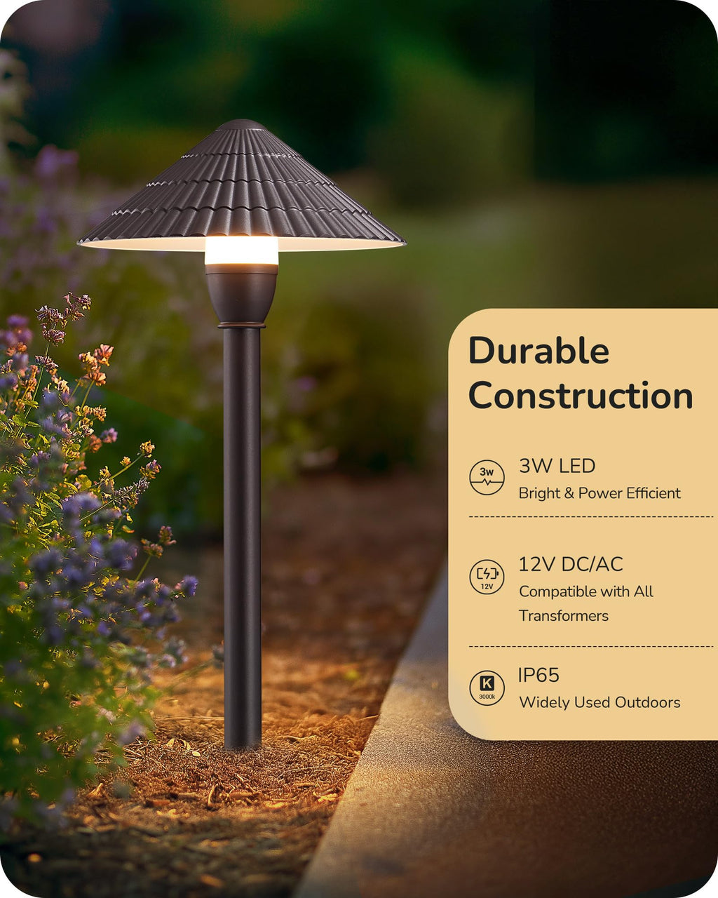 Low Voltage Landscape Lighting, LED 5CCT Pathway Lights 8 Pack