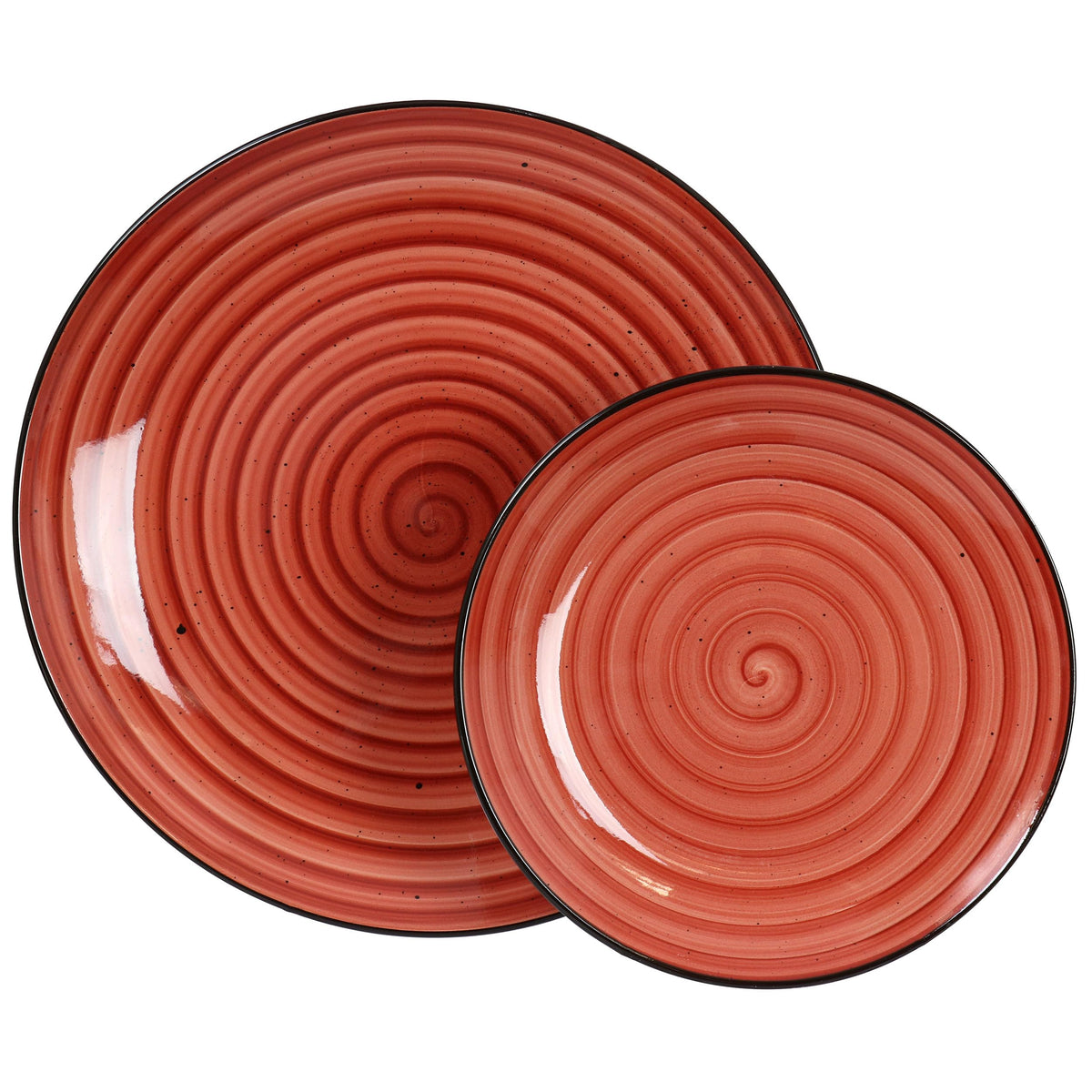 Gia 24 Piece Stoneware Dinnerware Set (Red)