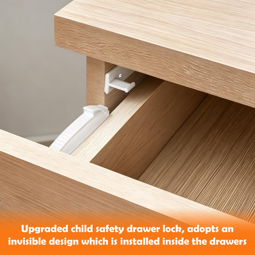 Upgraded Child Safety Locks, 8 Pack Baby Proofing Drawer Locks