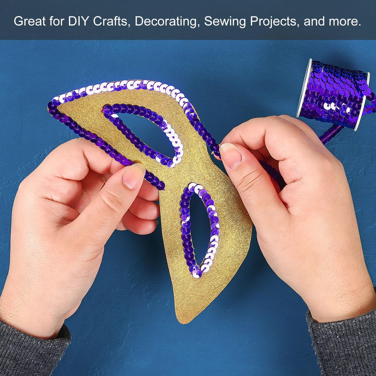 M Flat Sequin Strip Spangle Paillette String Ribbon Roll Sequin Trim for Sewing Crafts Costume - 100 Yards 6m