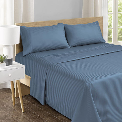 & Stitch 100% Cotton Sateen 500 TC Bed Sheet Set
