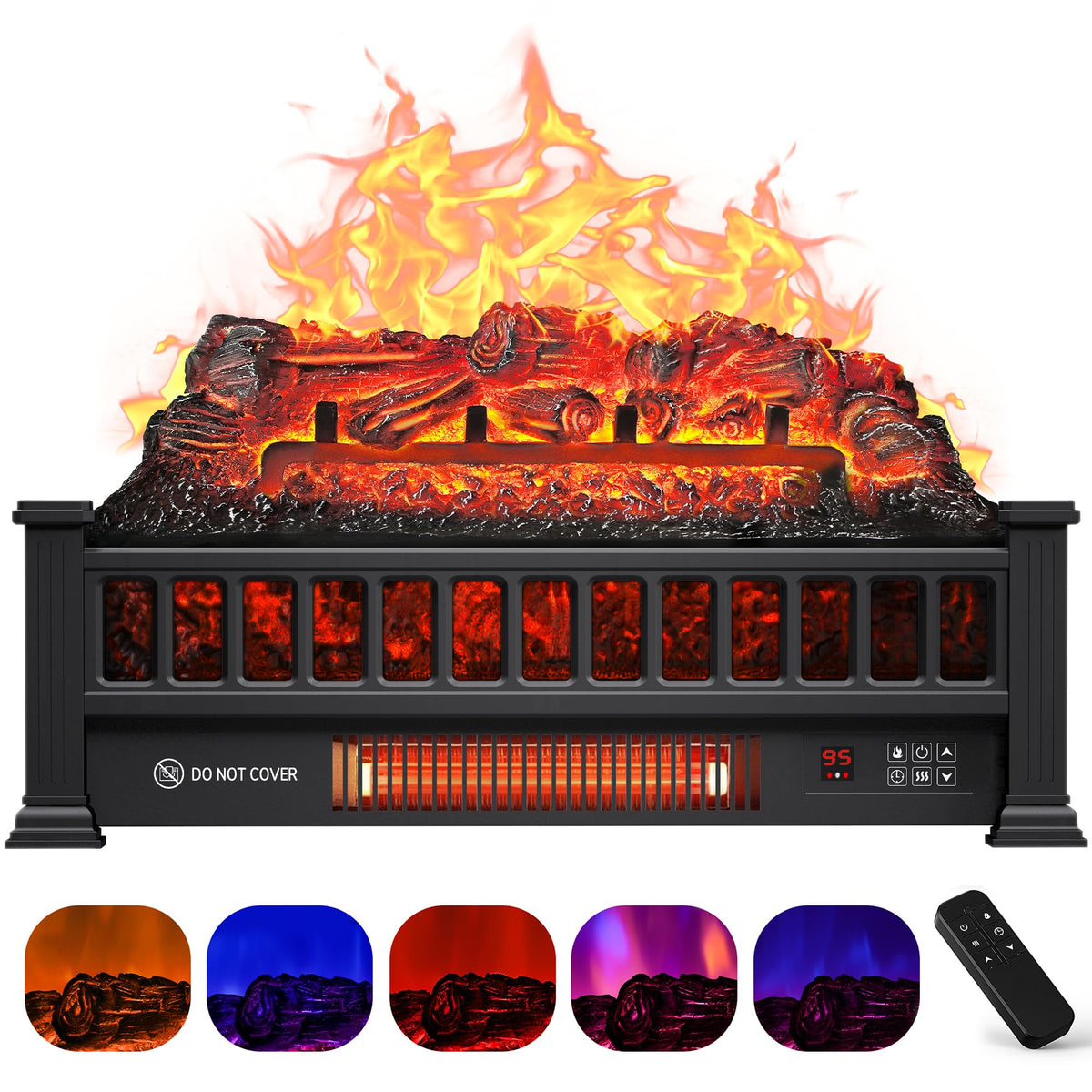 20" Electric Fireplace Logs Heater Insert with Remote Home Decor Christmas