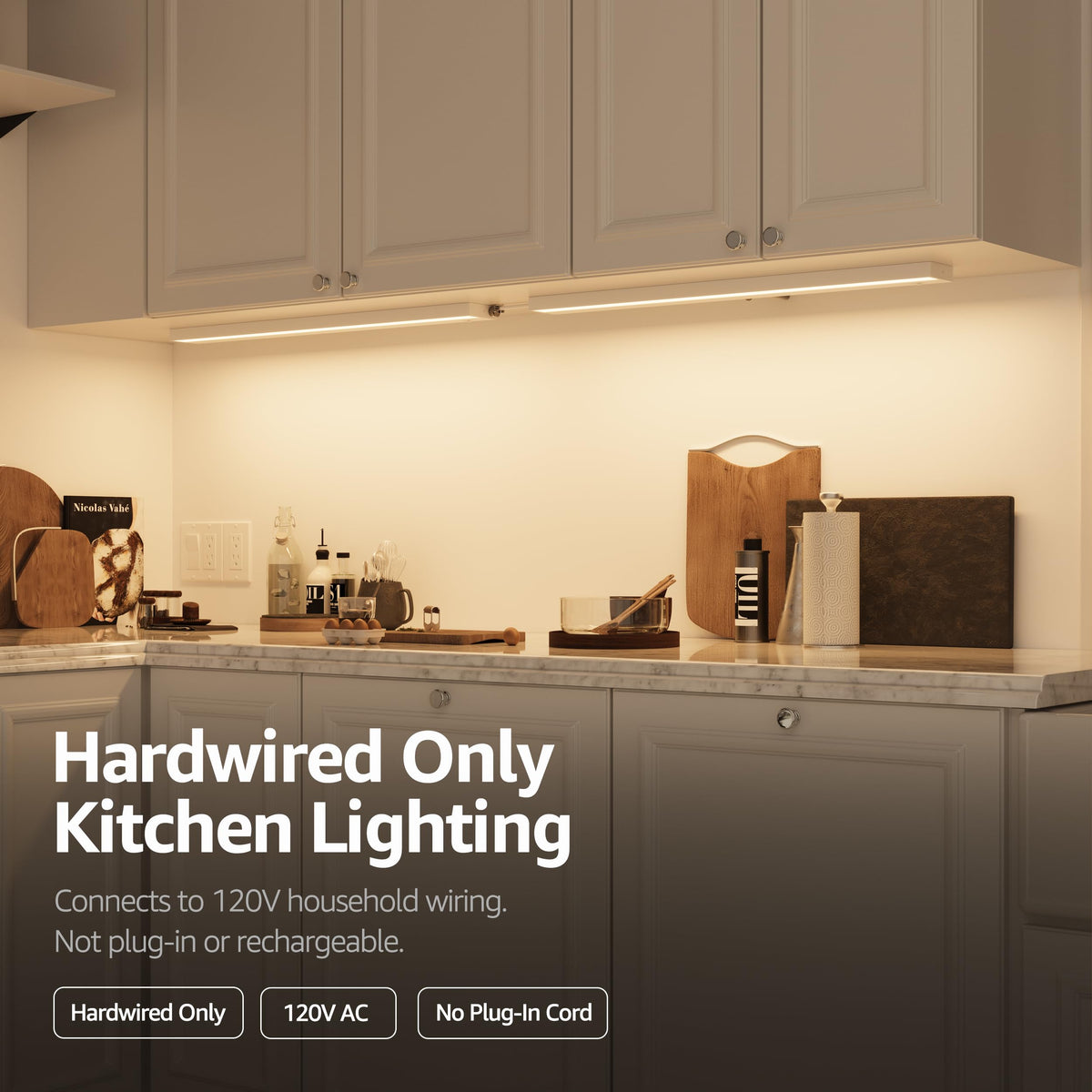 Luna 32-Inch Hardwired Only LED Under Cabinet Light, 3-CCT Selectable